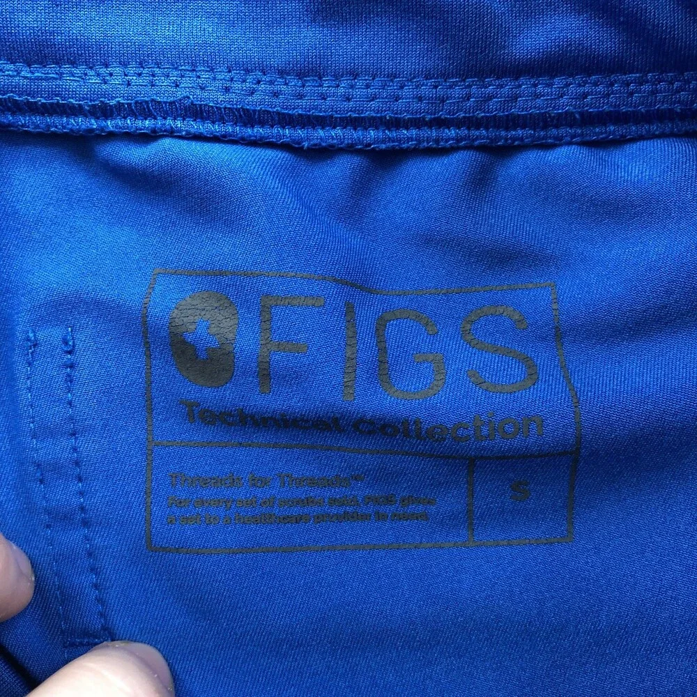 FIGS Scrub Jogger Pants Womens Small Blue Technical Zamora Cargo Medical